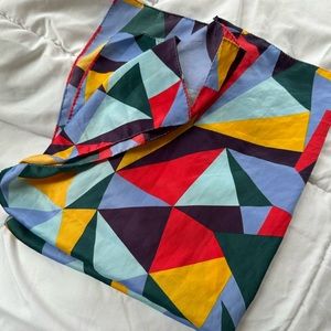 Geometric silk colorful scarf